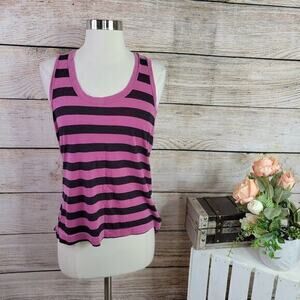 Splendid Women's Striped Pink Purple SheerRacerback Top‎ Size Small